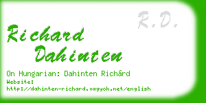 richard dahinten business card